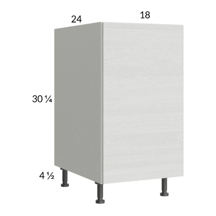 RTA Euro White Grain 18" Full Height Door Base Cabinet with 2 Finished End Panels