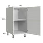 RTA Euro White Grain 18" Full Height Door Base Cabinet with 2 Finished End Panels