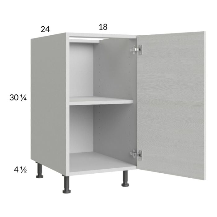 RTA Euro White Grain 18" Full Height Door Base Cabinet with 2 Finished End Panels
