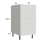 RTA Euro White Grain 18" Full Height Door Base Cabinet with Double Trashcan Pullout