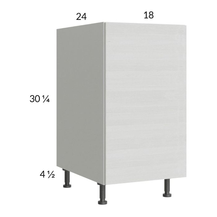 RTA Euro White Grain 18" Full Height Door Base Cabinet with Double Trashcan Pullout