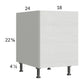 RTA Euro White Grain 18" Full Height Door Desk Base Cabinet