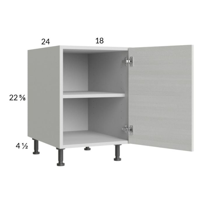 RTA Euro White Grain 18" Full Height Door Desk Base Cabinet with 1 Finished End Panel