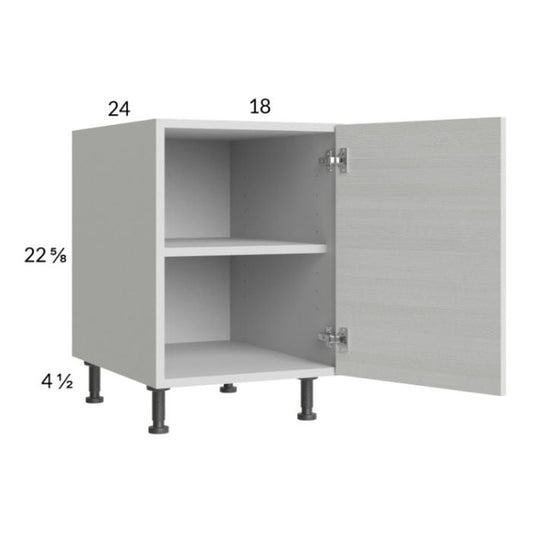 RTA Euro White Grain 18" Full Height Door Desk Base Cabinet with 1 Finished End Panel