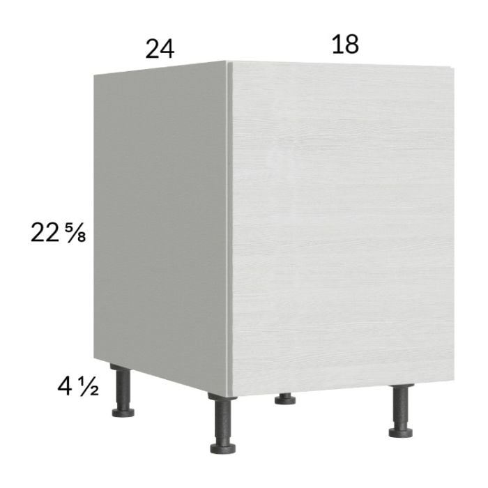 RTA Euro White Grain 18" Full Height Door Desk Base Cabinet with 2 Finished End Panels