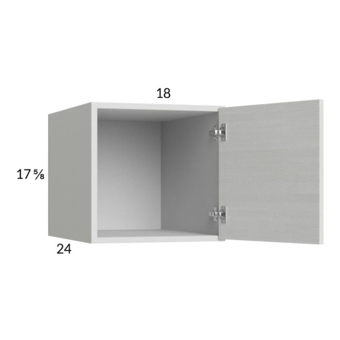 RTA Euro White Grain 18" x 17-5/8" x 24" Wall Cabinet with 1 Finished End Panel