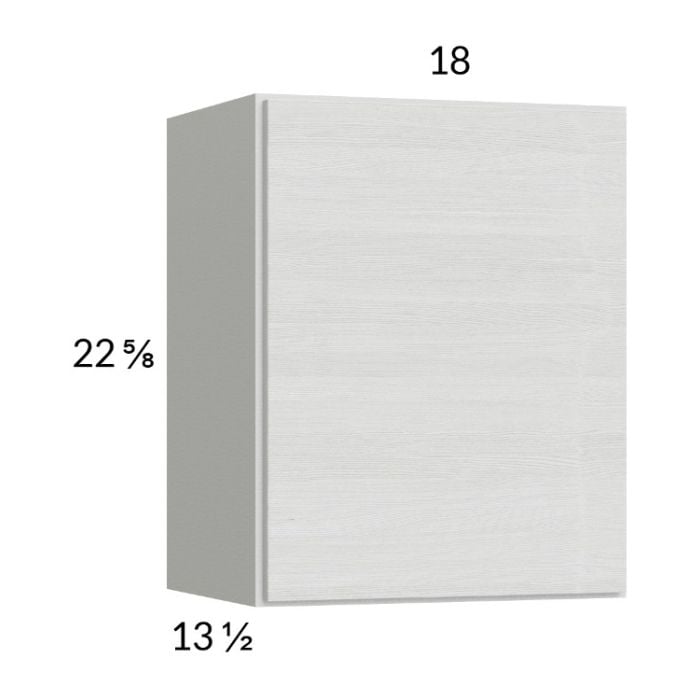 RTA Euro White Grain 18" x 22-5/8" Wall Cabinet with 1 Finished End Panel