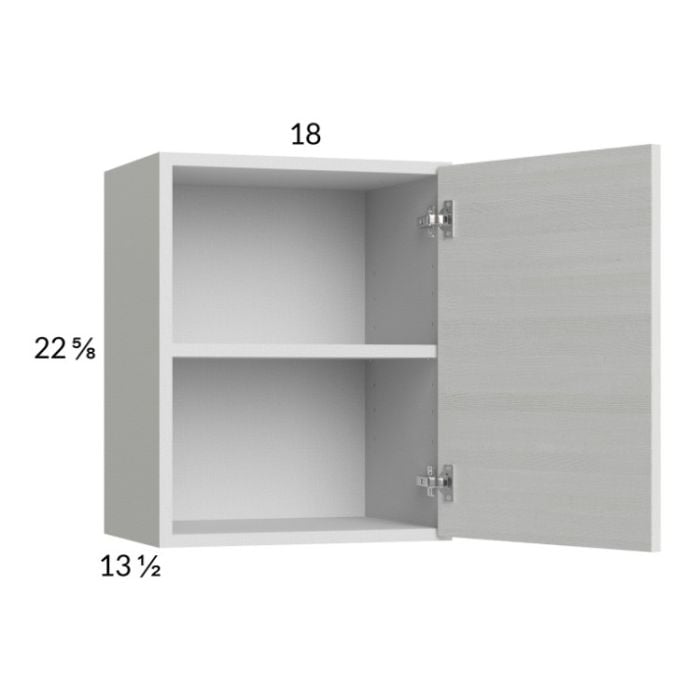 RTA Euro White Grain 18" x 22-5/8" Wall Cabinet with 1 Finished End Panel