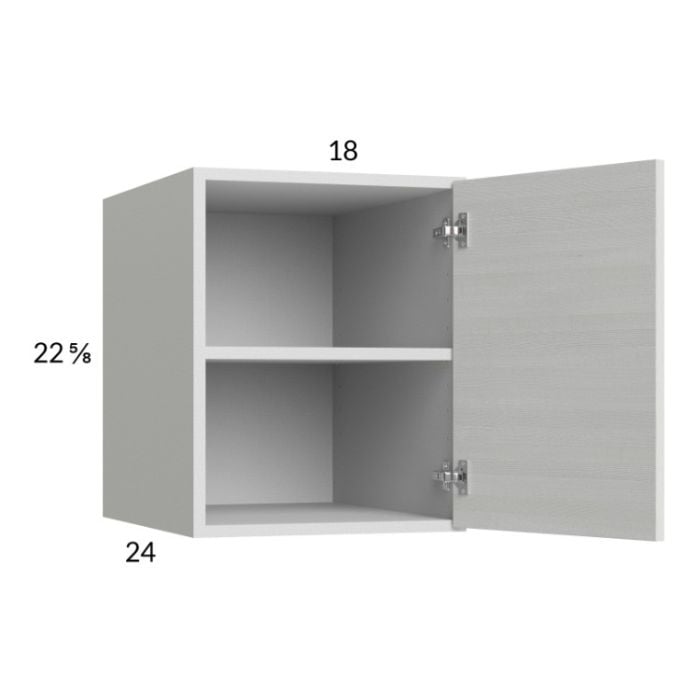 RTA Euro White Grain 18" x 22-5/8" x 24" Wall Cabinet with 1 Finished End Panel