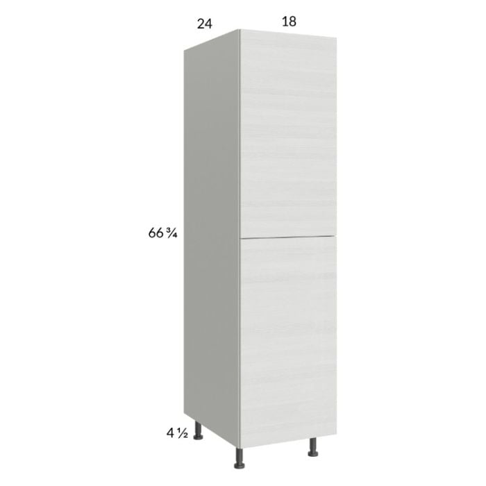 RTA Euro White Grain 18" x 71-1/4" Open Utility Cabinet with 1 Door