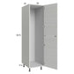RTA Euro White Grain 18" x 71-1/4" Open Utility Cabinet with 1 Door and 1 Set of Shelves