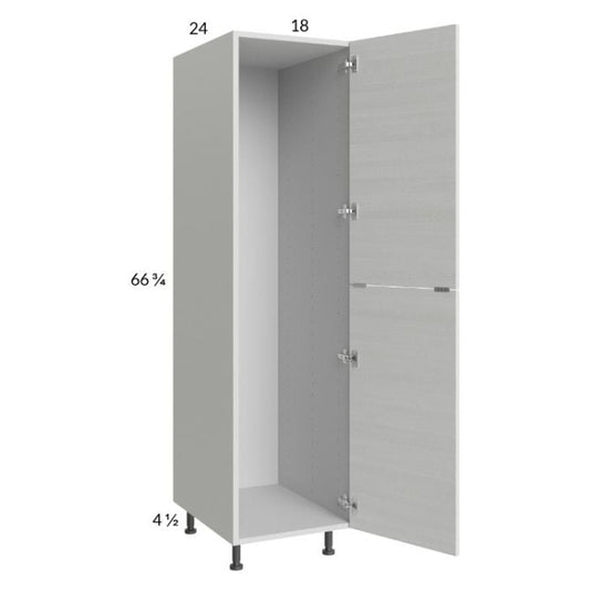 RTA Euro White Grain 18" x 71-1/4" Open Utility Cabinet with 1 Door and 1 Set of Shelves