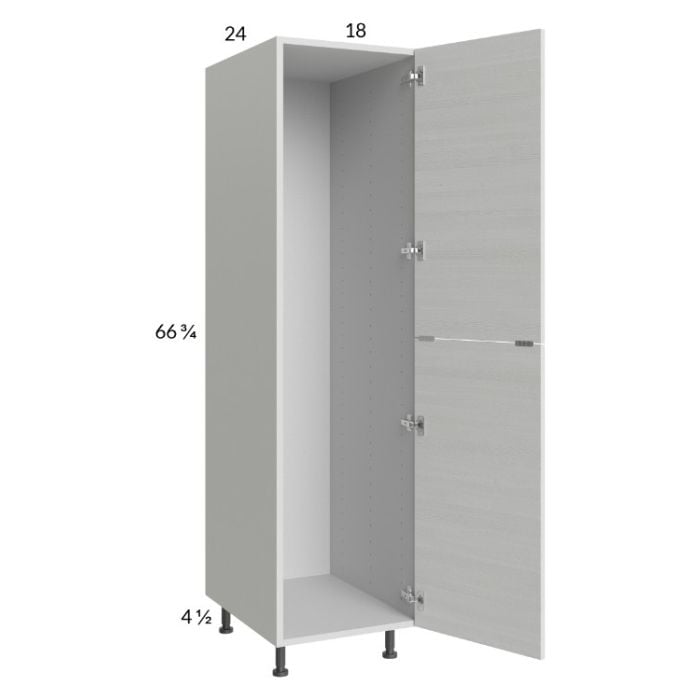 RTA Euro White Grain 18" x 71-1/4" Open Utility Cabinet with 1 Door and 2 Finished End Panels
