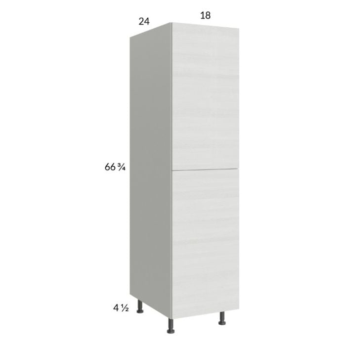 RTA Euro White Grain 18" x 71-1/4" Utility Cabinet with 1 Door and 1 Finished End Panel