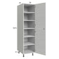 RTA Euro White Grain 18" x 71-1/4" Utility Cabinet with 1 Door and 1 Finished End Panel