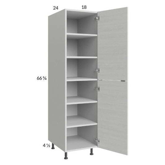 RTA Euro White Grain 18" x 71-1/4" Utility Cabinet with 1 Door and 1 Finished End Panel