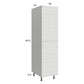 RTA Euro White Grain 18" x 71-1/4" Utility Cabinet with 1 Door and 2 Finished End Panels