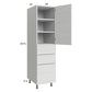 RTA Euro White Grain 18" x 71-1/4" Utility Cabinet with 1 Door and 3 Drawers and 1 Finished End Panel