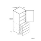 RTA Euro White Grain 18" x 71-1/4" Utility Cabinet with 1 Door and 4 Drawers and 1 Finished End Panel