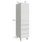 RTA Euro White Grain 18" x 71-1/4" Utility Cabinet with 1 Door and 4 Drawers and 2 Finished End Panels