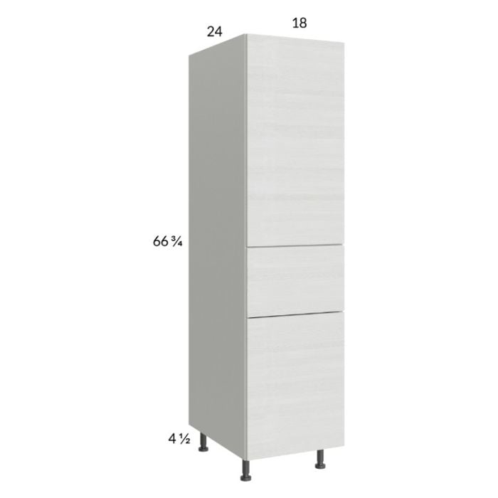RTA Euro White Grain 18" x 71-1/4" Utility Cabinet with 2 Doors and 1 Drawer and 1 Finished End Panel