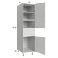 RTA Euro White Grain 18" x 71-1/4" Utility Cabinet with 2 Doors and 1 Drawer and 2 Finished End Panels