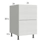 RTA Euro White Grain 21" 2-Drawer Base Cabinet with 2 Finished End Panels