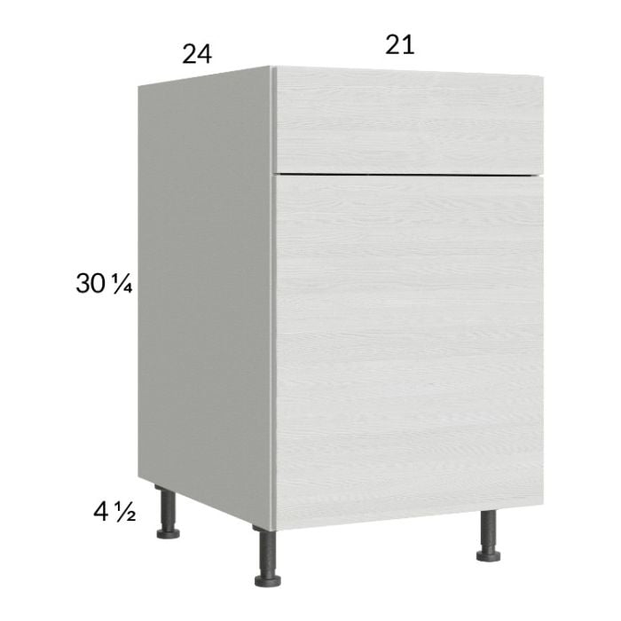RTA Euro White Grain 21" Base Cabinet with 1 Finished End Panel