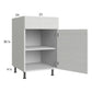 RTA Euro White Grain 21" Base Cabinet with 1 Finished End Panel