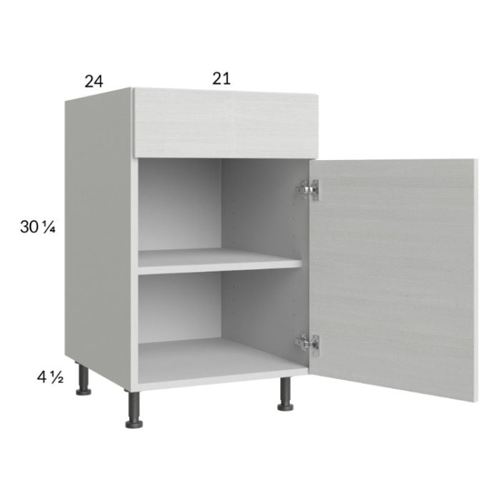 RTA Euro White Grain 21" Base Cabinet with 1 Finished End Panel