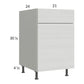 RTA Euro White Grain 21" Base Cabinet with Double Trashcan Pullout