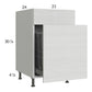 RTA Euro White Grain 21" Base Cabinet with Double Trashcan Pullout