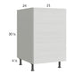 RTA Euro White Grain 21" Full Height Door Base Cabinet with Double Trashcan Pullout