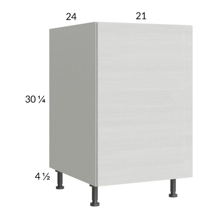 RTA Euro White Grain 21" Full Height Door Base Cabinet with Double Trashcan Pullout