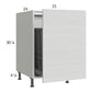 RTA Euro White Grain 21" Full Height Door Base Cabinet with Double Trashcan Pullout