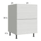 RTA Euro White Grain 24" 2-Drawer Base Cabinet with 1 Inner Drawer