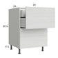 RTA Euro White Grain 24" 2-Drawer Base Cabinet with 1 Inner Drawer