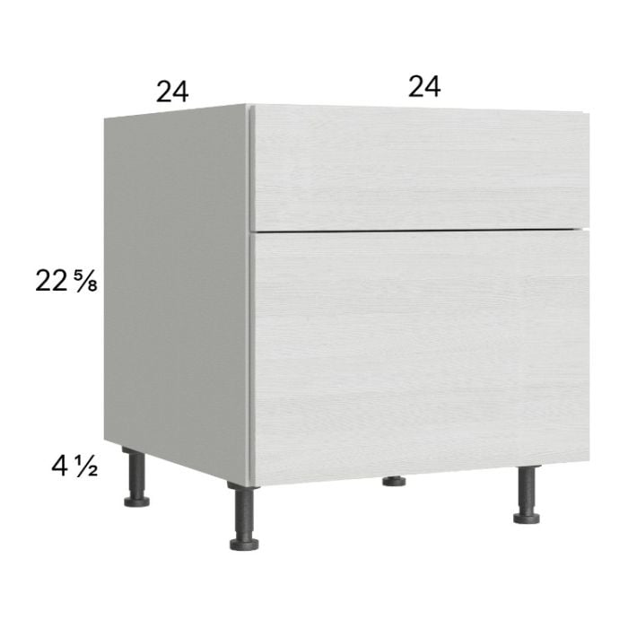 RTA Euro White Grain 24" 2-Drawer Desk Base Cabinet