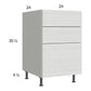 RTA Euro White Grain 24" 2-Drawer Range Base Cabinet with 1 False Drawer Front and 1 Finished End Panel