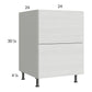 RTA Euro White Grain 24" 2-Drawer Range Base Cabinet