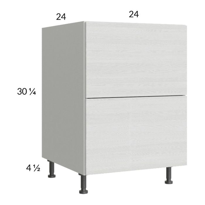 RTA Euro White Grain 24" 2-Drawer Range Base Cabinet