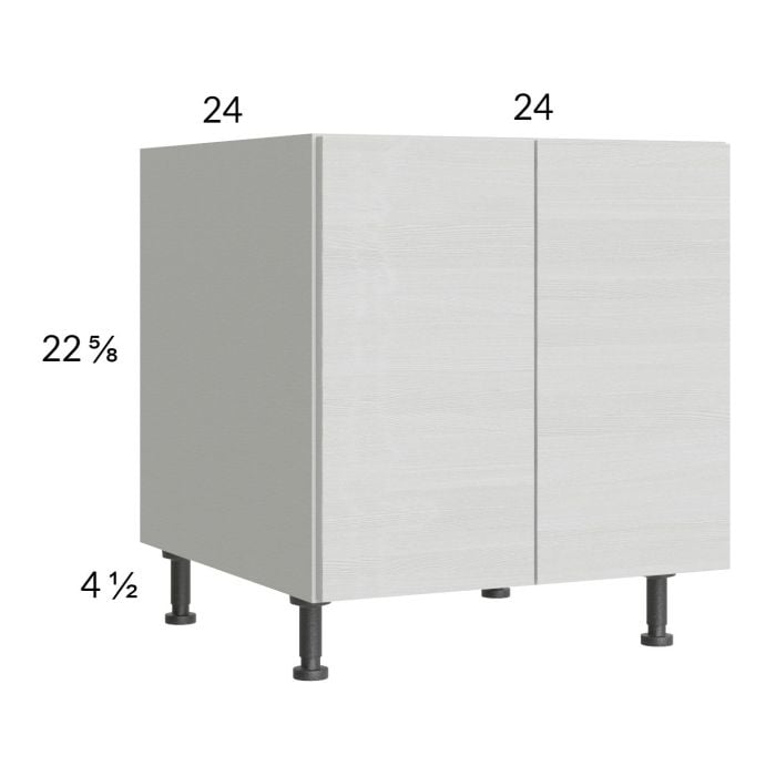 RTA Euro White Grain 24" Full Height Door Desk Base Cabinet with 1 Finished End Panel