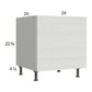 RTA Euro White Grain 24" Full Height Door Desk Base Cabinet with 1 door