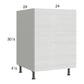 RTA Euro White Grain 24" Full Height Door Sink Base Cabinet with 1 Door and 1 Finished End Panel