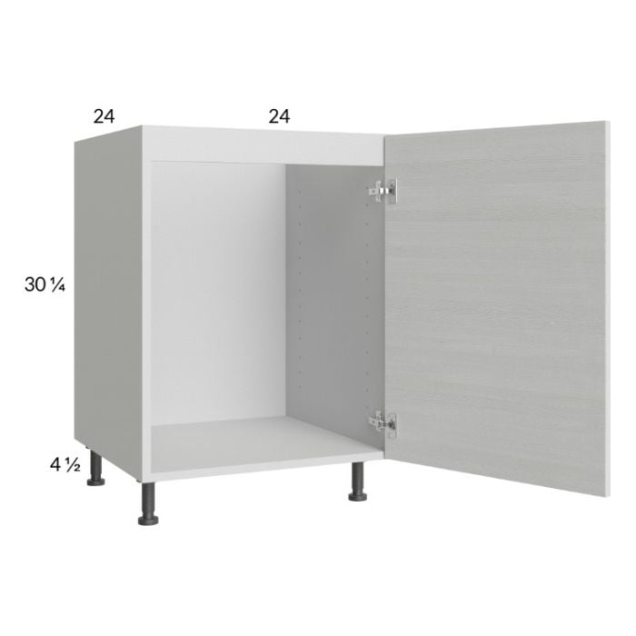 RTA Euro White Grain 24" Full Height Door Sink Base Cabinet with 1 Door and 1 Finished End Panel
