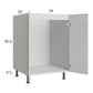 RTA Euro White Grain 24" Full Height Door Sink Base Cabinet with 1 Finished End Panel