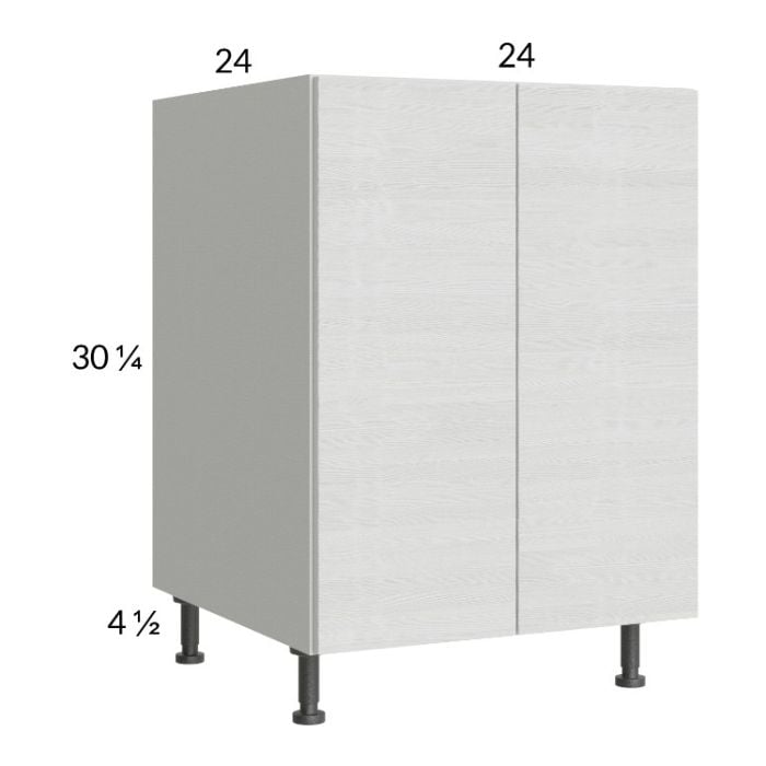 RTA Euro White Grain 24" Full Height Door Sink Base Cabinet with 2 Finished End Panels