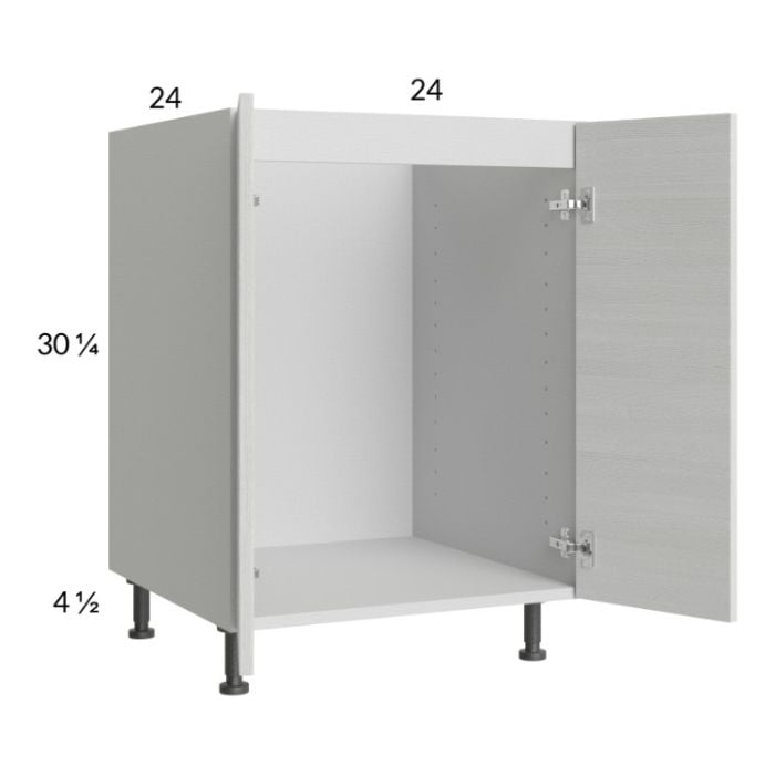 RTA Euro White Grain 24" Full Height Door Sink Base Cabinet with 2 Finished End Panels
