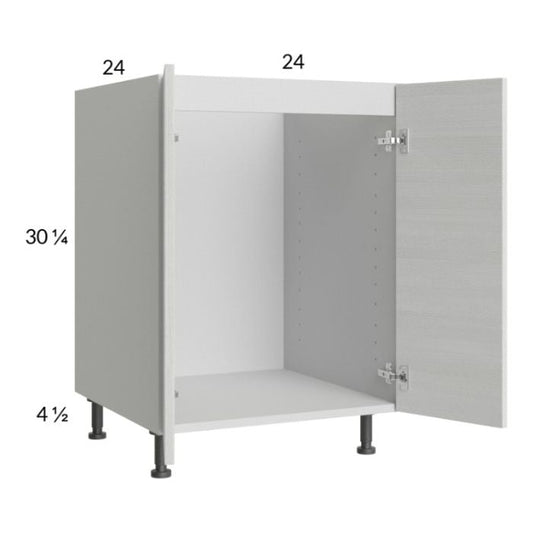 RTA Euro White Grain 24" Full Height Door Sink Base Cabinet with 2 Finished End Panels
