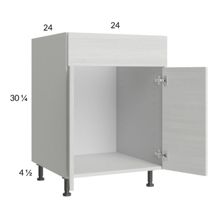 RTA Euro White Grain 24" Sink Base Cabinet with 1 Finished End Panel